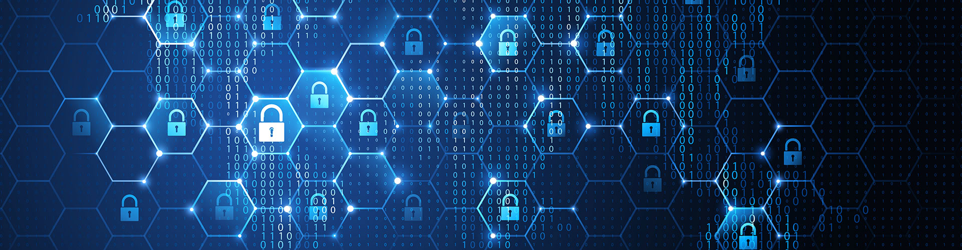 Cyber Security graphic with tiles of padlocks