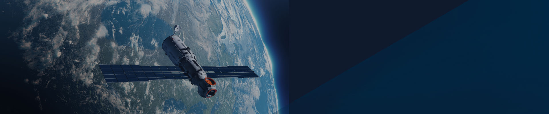 Satellite in space with earth in the background