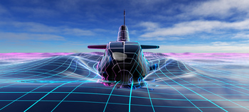 Line drawing of the front of a submarine