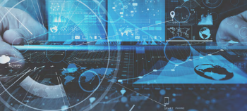 Enacting Prototype Warfare composite image showing data overlaid on a picture of someone using a tablet pc