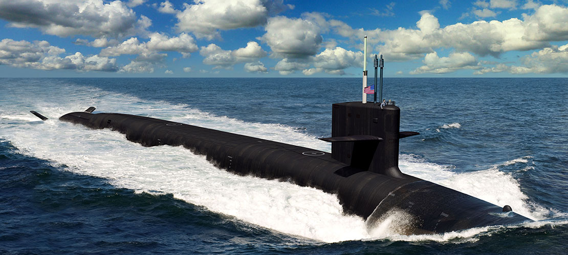 Colombia submarine surfacing out of the water