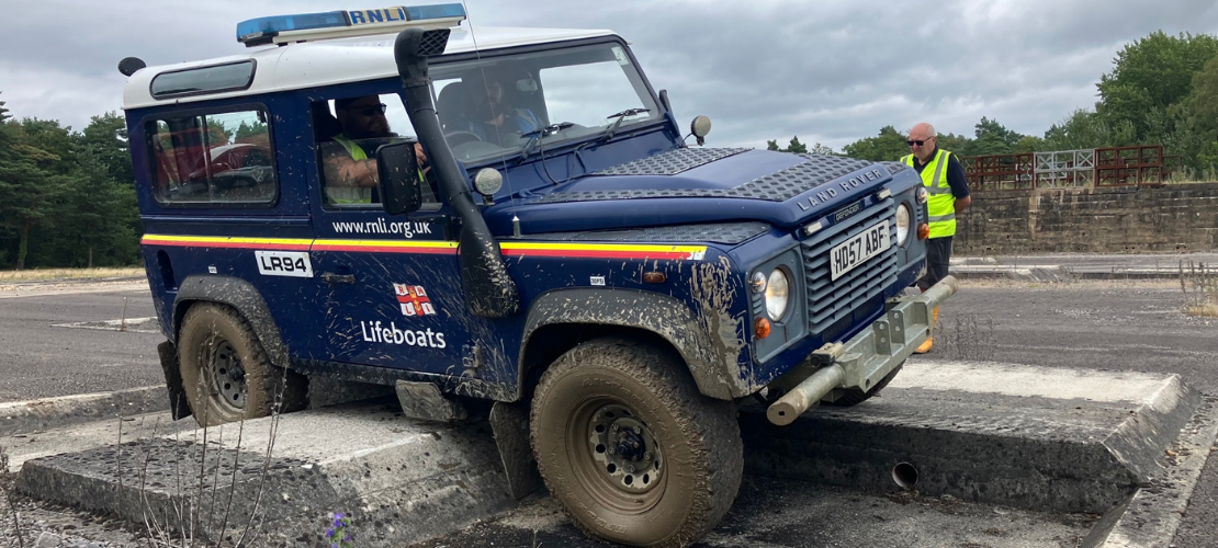 Vehicle carrying out regulatory compliance testing at Hurn Proving Ground