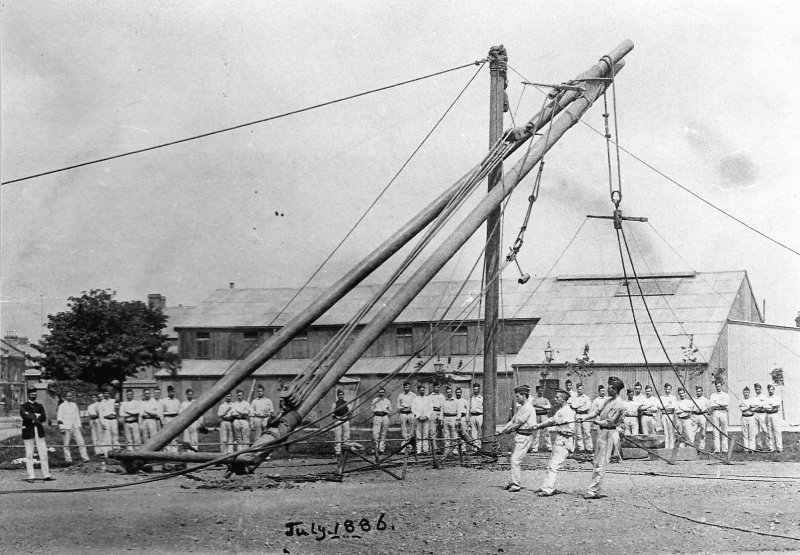 Long Course Repository, July 1886. Garrison Theatre in background (P&EE)