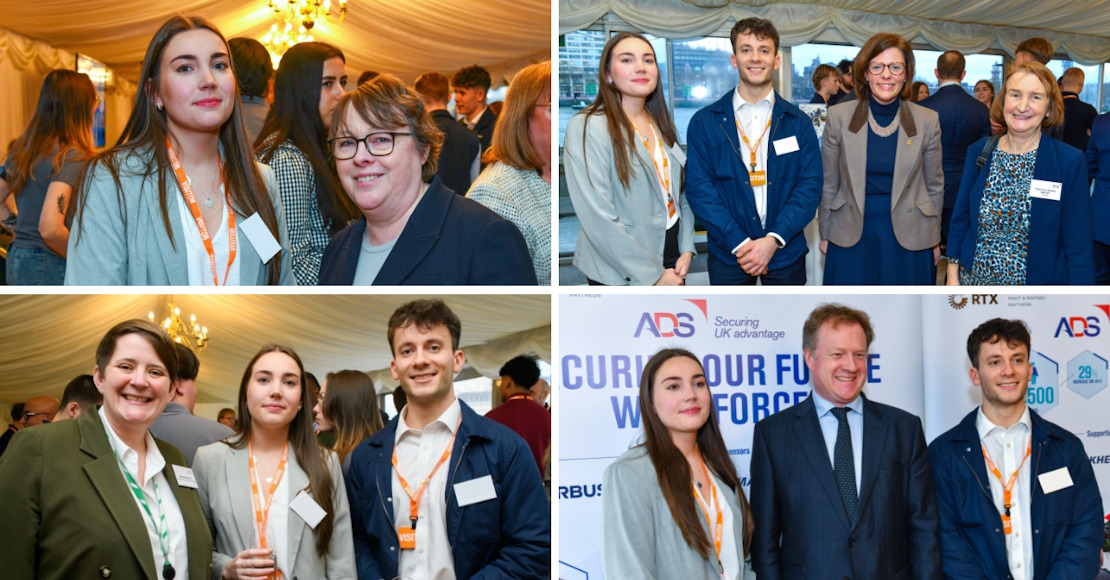 James and Heather (QinetiQ apprentices) in various photos with local MP’s, Alex Baker MP, Gregory Stafford MP, Olivia Bailey MP, Dame Nia Griffith MP, and Maria Eagle, Minister for Defence Procurement. 