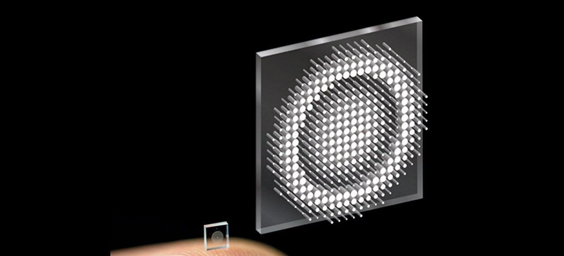 TechWatch edition 10 - conceptual image - Princeton University and University of Washington - an ultra-compact camera, size of a coarse grain of salt