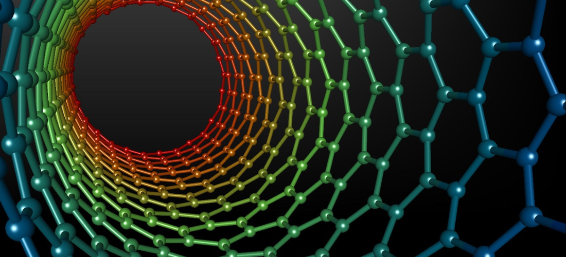 Techwatch - image showing conceptual image of Carbon nanotubes - tiny cylinders of carbon spanning the width of a single atom