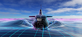 Graphic of submarine rising out of the water