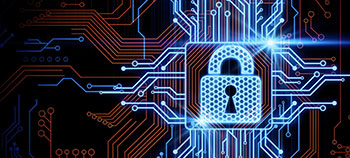 Digital image of padlock depicting cyber security