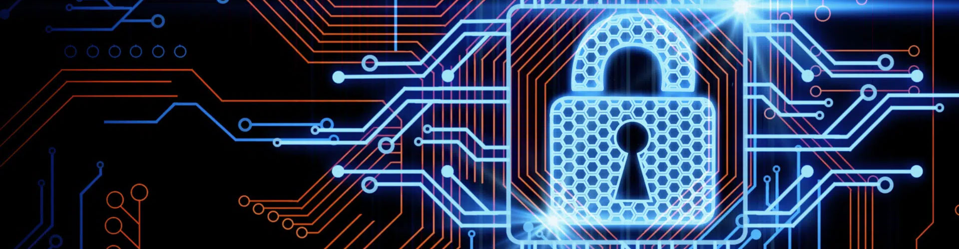 Digital image of padlock depicting cyber security