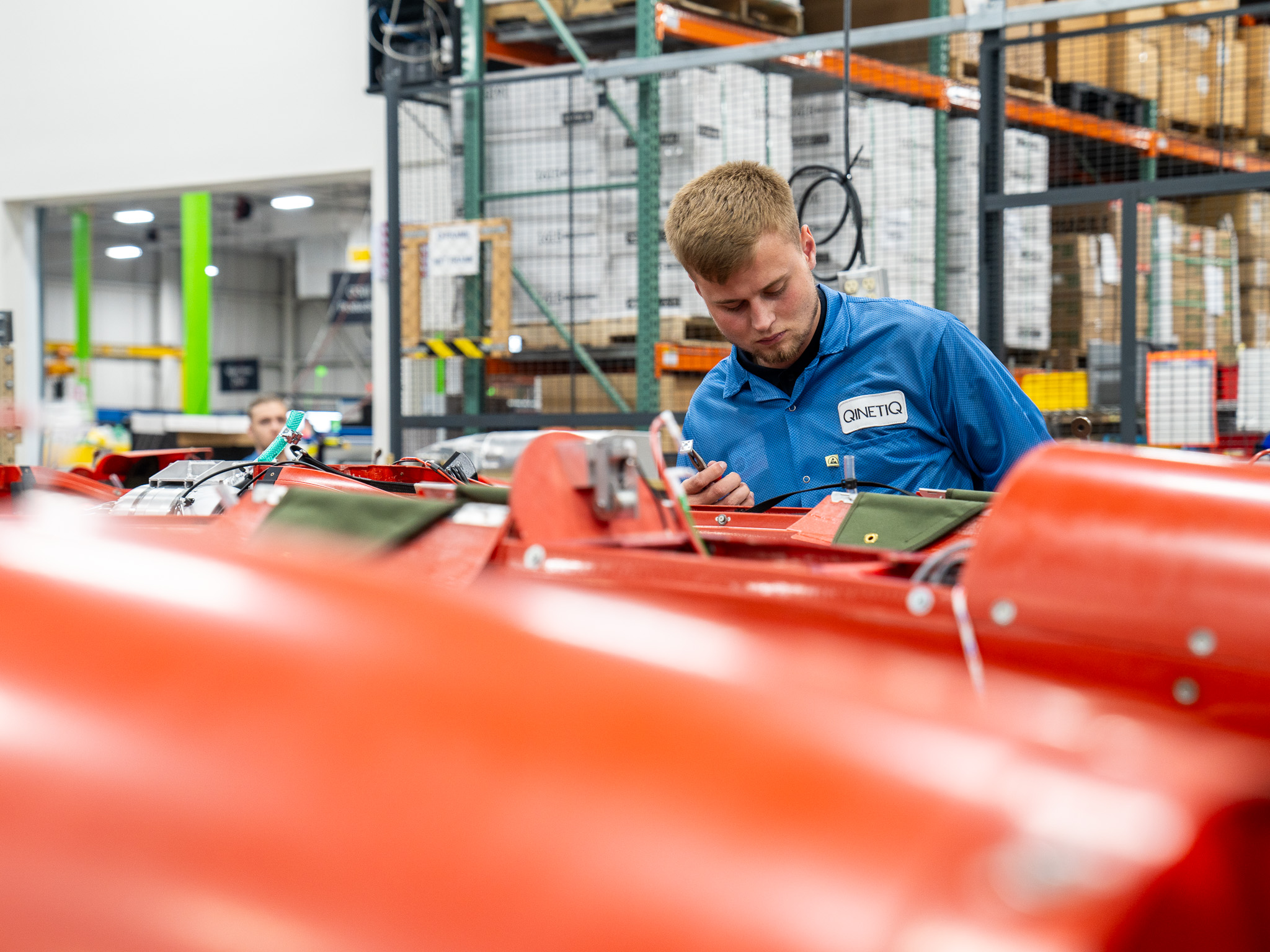 Employee building Banshee in workshop