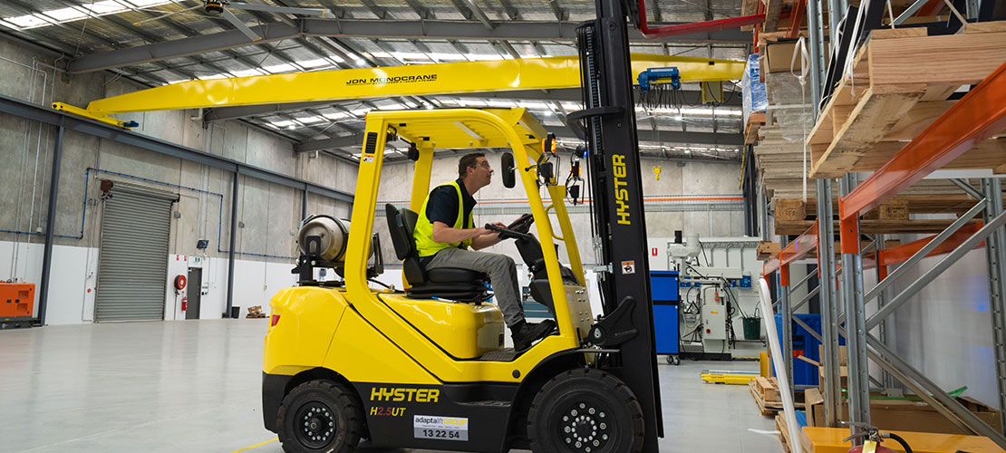 Specialist Logisitics Employee operating a forklift truck