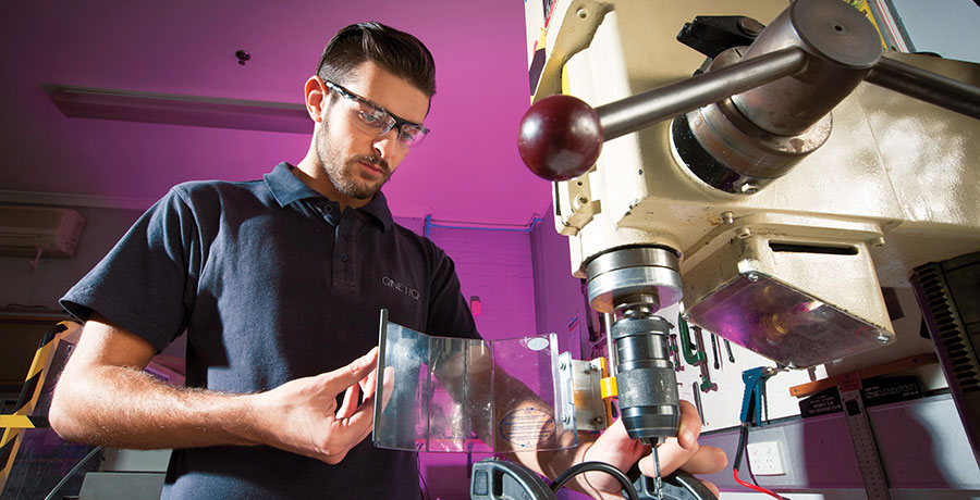 Employee in workshop