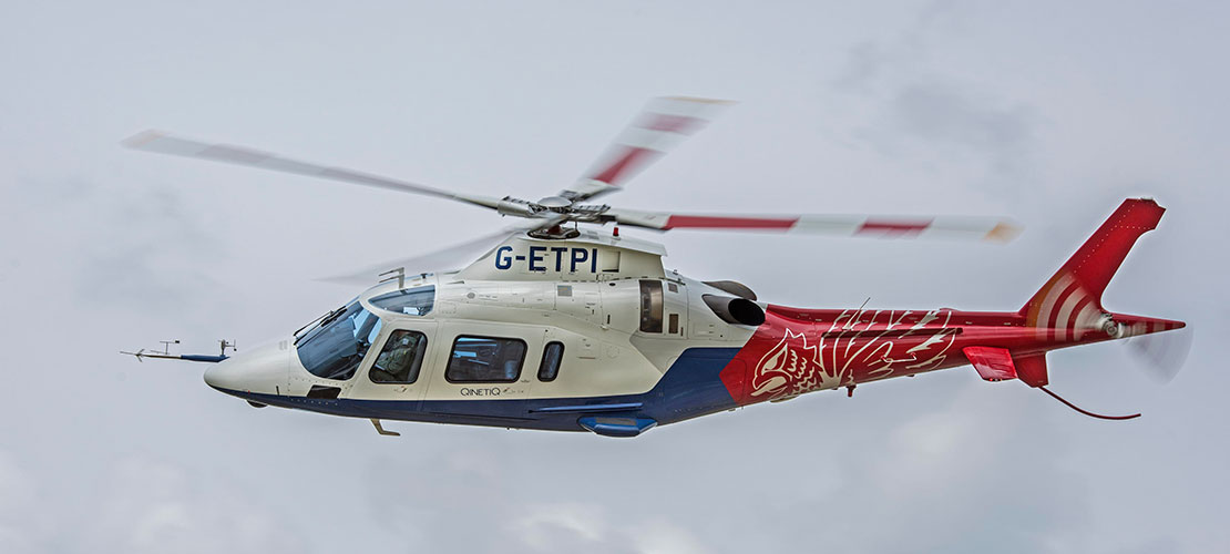 Helicopter in the air