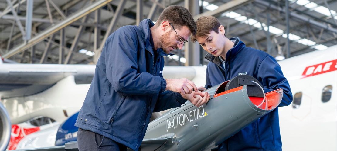 Preparing drone in a hanger for Fast Air Teaming 