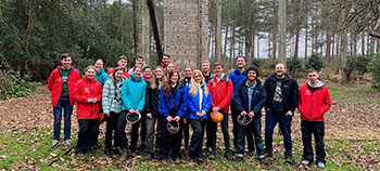 Employee on the highropes at Boscombe Down