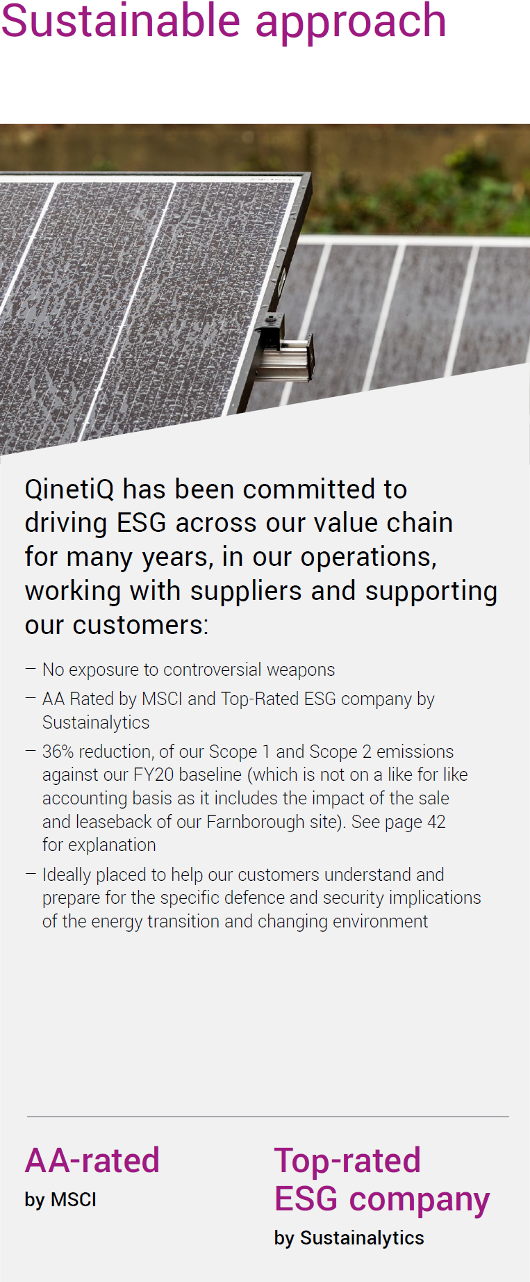 Sustainable approach