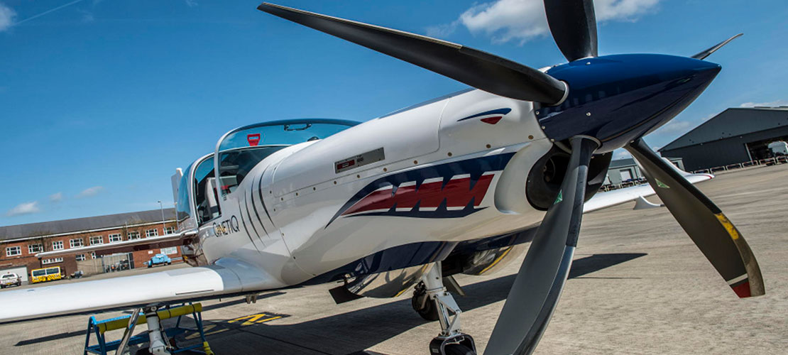 QinetiQ fixed wing training aircraft on airfield