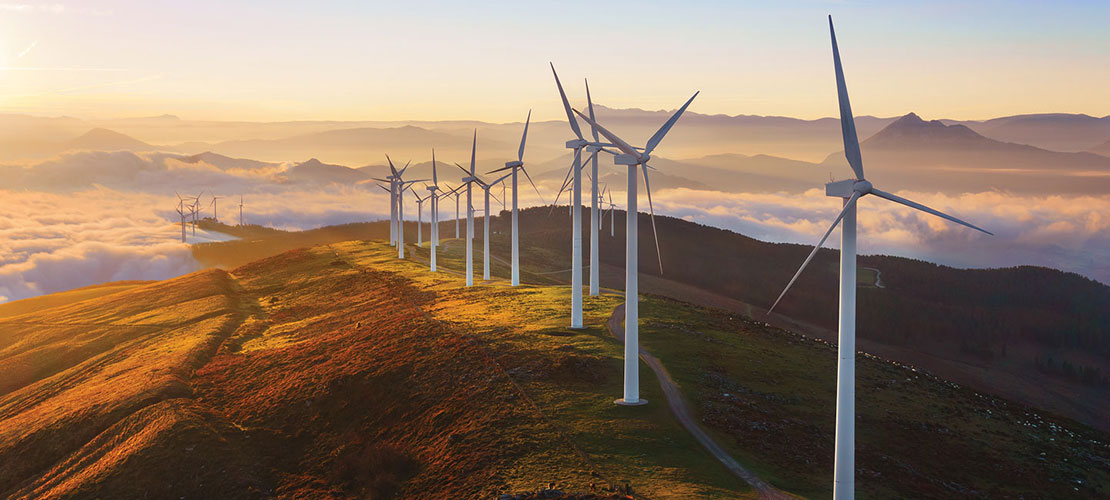 Showing Stealth Wind Farm with radar signature of an array of wind turbines reduced by up to 99 percent