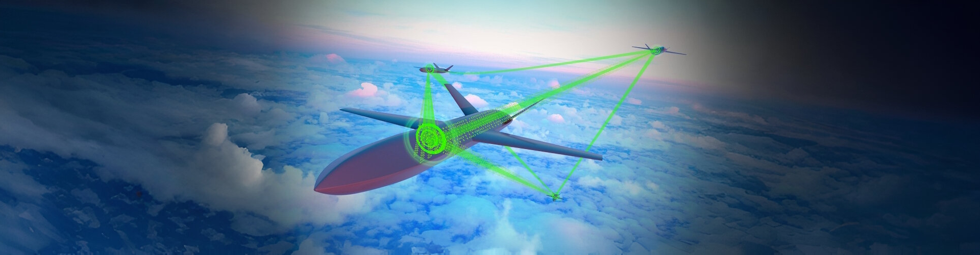 Illustration of four drones flying