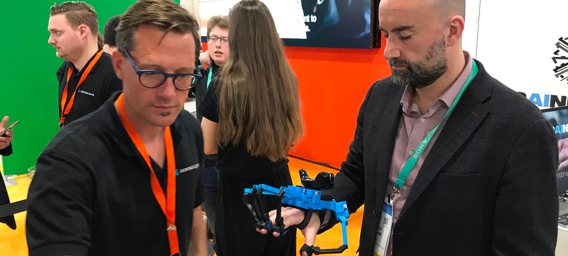 Consumer Electronics Show 2020 robotic device moving digits of human hand