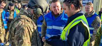 The Hurn team with military personnel